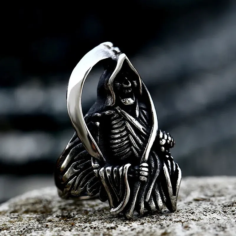 Stainless Steel Grim Reaper Ring