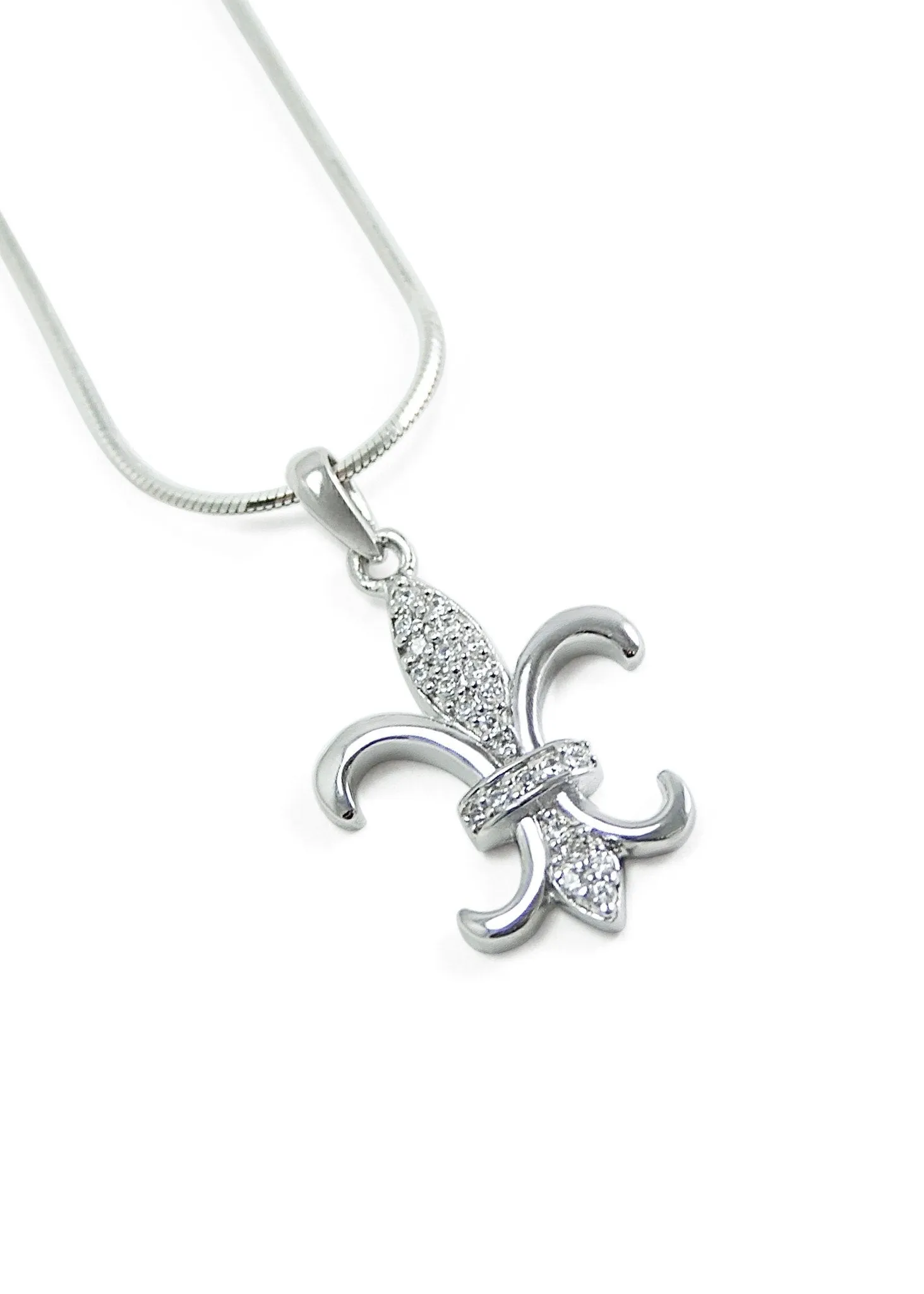 Sterling Silver Fleur De Lis Skinny Pendant