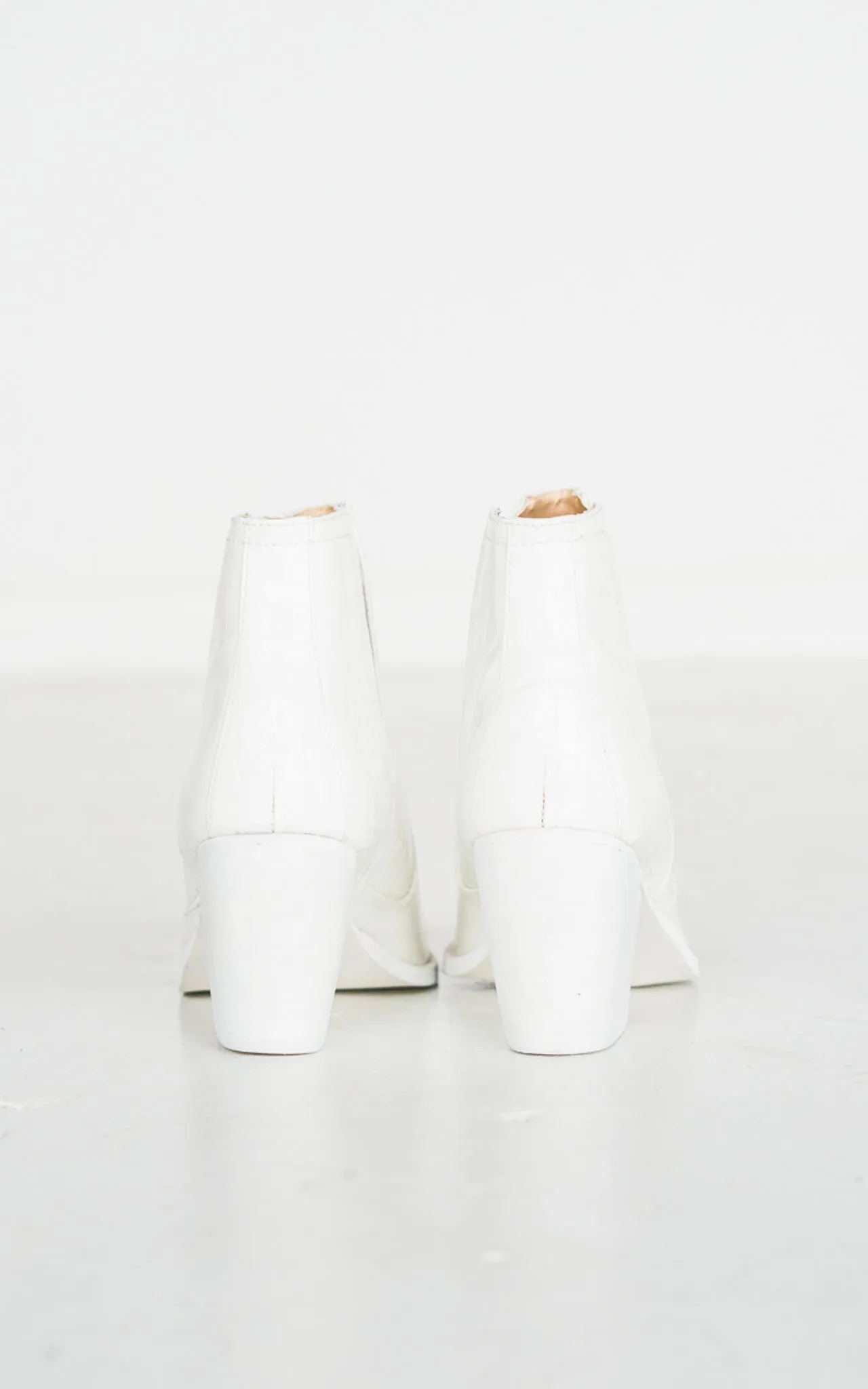 Tarim Booties in White Croc