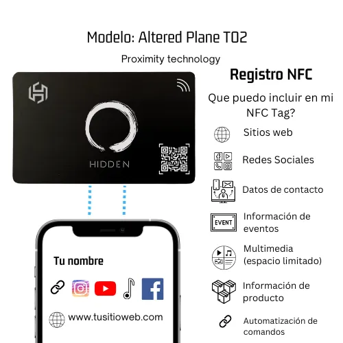 Tarjeta de (Presentación) NFC Negro Mate - Altered Plane