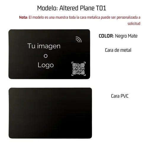 Tarjeta de (Presentación) NFC Negro Mate - Altered Plane