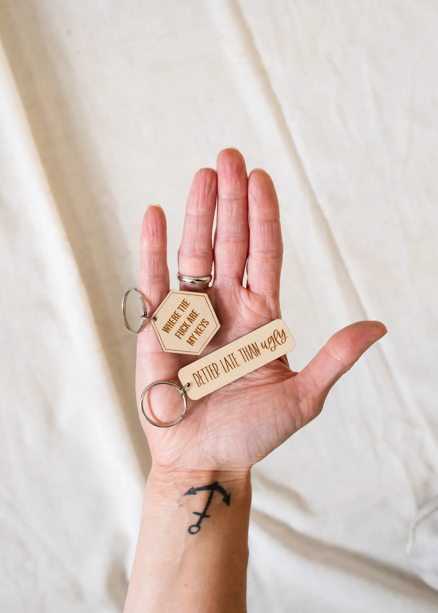 The Motel Style Wooden Keychain