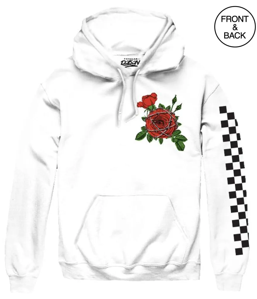 TOKYO ROSE CHECKERED KANJI HOODIE-BIG SIZE