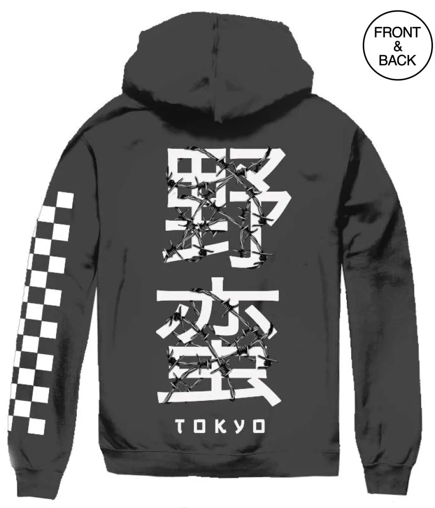 TOKYO ROSE CHECKERED KANJI HOODIE