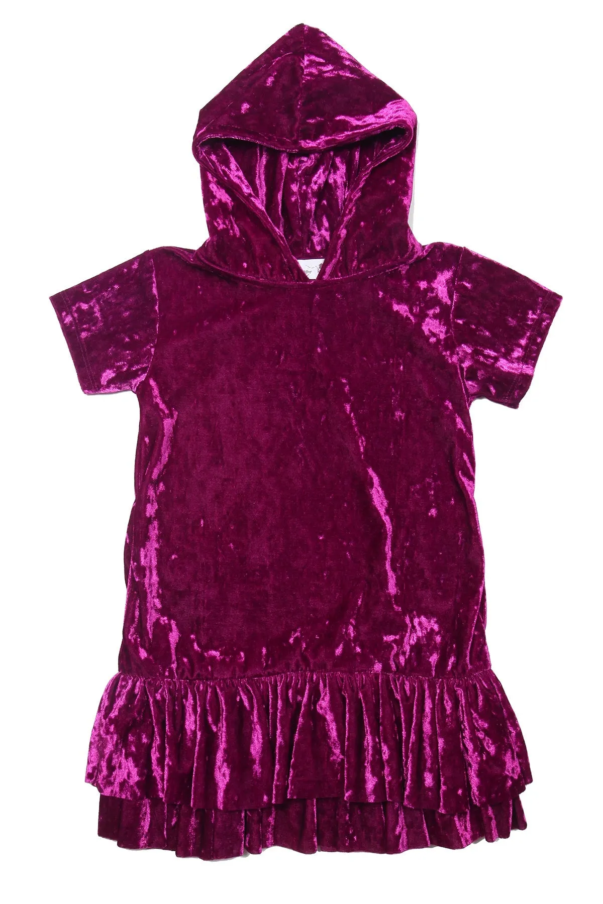 Velvet Hoodie Ruffle Girls Dress