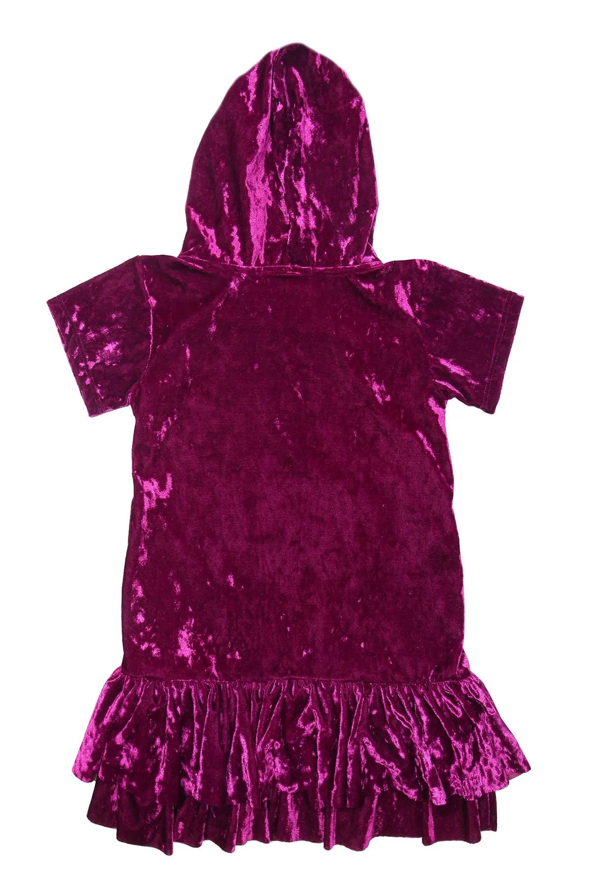 Velvet Hoodie Ruffle Girls Dress