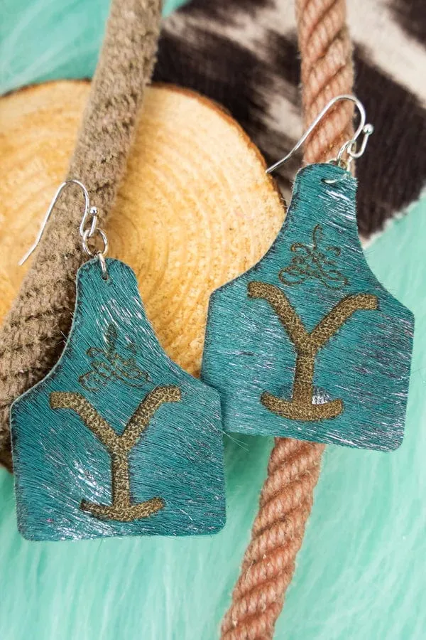 Yellowstone cowhide EARRINGS